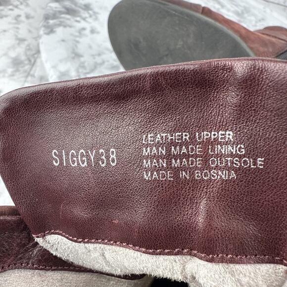 Miz Mooz Womens Siggy Bucket Ankle Boots Size 38/8 Merlot Brown Leather Side Zip - Picture 9 of 10